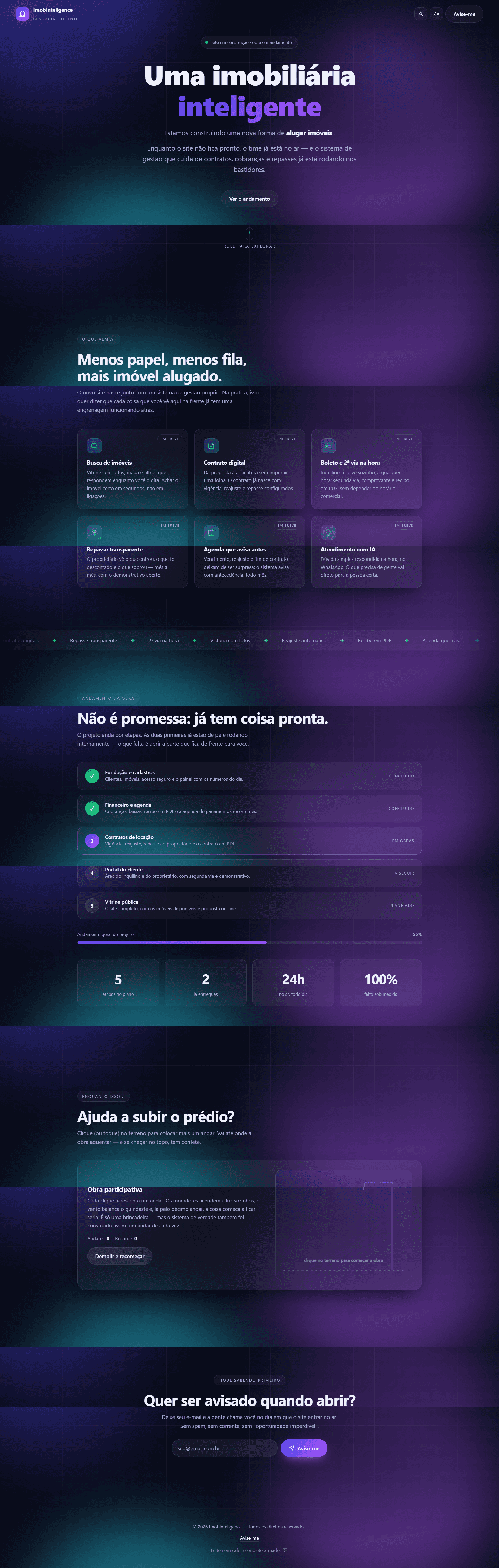 Prévia do site Imob Inteligence